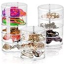 Lyellfe 3 Pack Jewelry Organizer, Acrylic Hair Accessories Hair Clip Organizer for Girls, 360 Degree Rotating Earring Holder, Belt Display Case for Bows, Scrunchies, Rings, Necklace
