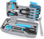 Kit completo de herramientas hágalo usted mismo azul para el hogar de 40 piezas: reparación y mantenimiento ideales en el hogar