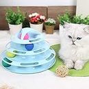 PetaPuppies Pet Cat Toy 4 Level Tower Tracks Disc Cat Tracks Toys Training Intelligence Amusement Plate for Cats