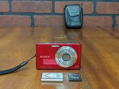 Sony CyberShot DSC-W330 RED 14.1MP Digital Camera Tested w/ Battery/SD Card/Case
