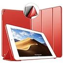 Coque iPad 2, Coque iPad 3, Coque iPad 4, VAGHVEO iPad 2/3/4 Housse Étui de Slim-Fit Léger Case [Veille/Réveil Automatique] TPU Souple Bumper Smart Cover pour Apple iPad 2/3 / 4 (Rouge)