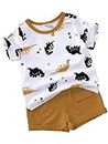 Lofn Stylish Printed Kids Clothing Sets baby boy dress 12-18 Months baby girl dress (KDST78-18-WHCP)