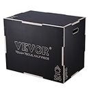 VEVOR 3 in 1 Plyometric Jump Box, Wooden Plyo Box, Platform & Jumping Agility Box, Anti-Slip Fitness Exercise Step Up Box for Home Gym Training, Conditioning Strength Training, 30"x24"x20", Black