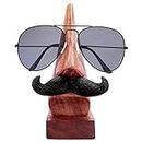APEROL DESIGN The Vintage Art Wooden Eyeglass Round Shape Spectacle Holder Handmade Mustache Display Stand for Office Desk Gifts Item (Moustache)