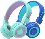 iClever paquete de 2 auriculares Bluetooth para niños, auriculares inalámbricos para niños con micrófono, Vol