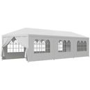 10' x 30' White Gazebo Wedding Party Tent Canopy W/ 8 Sidewalls Outdoor Game