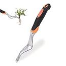Hand Weeder Tool, Garden Manual Weed Puller with Soft Rubber Handle, Stainless Steel Dandelion Garden Weeding Tools, Easy Weed Removal, Non-Slip Transplant Gardening Tool for Outdoor Lawn
