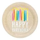 Talking Tables Pack of 12 Size 23cm ECO Party Paper Zero Plastic on Product or Packaging Perfect Disposable Biodegradable Partyware for All Ages and Unisex, Kraft Recyclable Birthday Plates