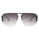 SOJOS Trendy Aviator Sunglasses Mens Womens Retro Metal Rimless Frame Shades Lentes De Sol Para Mujer SJ1192, Grey