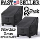 2-Pack Patio Chair Covers for Outdoor Furniture Waterproof Lawn Chair Covers Blk