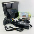 Xbox 360 S Slim Console 250 GB Bundle 1x Controllers + 6 Games Tested & Working