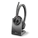 Poly Voyager 4320 UC Wireless Headset & Charge Stand (Plantronics) - Stereo Headphones w/Noise-Canceling Boom Mic - Connect PC/Mac/Mobile via Bluetooth - Works w/Teams, Zoom, & More - Amazon Exclusive