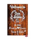 LEPPO Welcome To Our Sweet Home Customized Wooden Name Plate for Entrance Door I Wall I Home Decoration I Showpiece Dl268 (8 X 12 inch) (Wd_A)