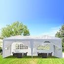 SEALAMB 10x20FT White Pop Up Party Canopy Tent with 6 Sidewalls, Outdoor Commercial Canopy Tent for Events, Patio Gazebo Waterproof Canopy Tents with Carry Bag for Wedding Camping Event Garden