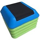 KLB Sport 16" x 16" Adjustable Workout Aerobic Stepper in Fitness & Exercise W/4 Risers (Blue & Green)