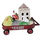 UTHTY Neon Cups Glow in The Dark Rabbit Station Décoration Solaire avec Mini Jardinage Red Wagon Statue Garden Home Decor Tall Girls Lamp Affichage des décorations