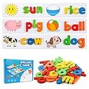 Toddlers Preschool Learning Toys for Girls Boys Age 3 4, Kid Alphabet Spell Educational Game Toy for 3-4 Year Old Girl Boy Baby Birthday Gift Kindergarten Sight Word Letter Puzzle Toys for Girl Boy