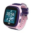 Kids Watch with GPS Tracker 4G Kids Cell Phone Watch for Girls 6-12 Kids Smart Watches Girls SOS Call Voice Chat Touch Screen Camera Alarm Clock GPS Smart Watch for Kids Toys for Ages 5-7(Pink)