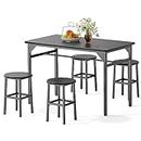 Qsun 5-Piece Dining Table and Chairs Set for 4, Kitchen Table Set for Kitchen, Dining Room, Breakfast Nook and Home Bar, Dining Table Set for Small Apartment, Black