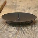 Black Round Metal Spike Candle Holder Pillar Candle Plate by Carousel Home