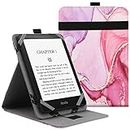 VOVIPO Universal Case for 6",6.8" kindle Paperwhite eReaders,Folio Stand Cover with Handstrap Compatible with Kindle/Kobo/Tolino/Pocketook/Sony 6-6.8inch ebook reader-Marble Pink