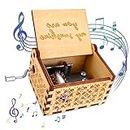 TIESOME You Are My Sunshine Hand Crank Classic Music Box, Wood Engraved Vintage Music Box Gifts for Boy Girl Men Women