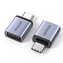UGREEN USB C to USB Adapter 10Gbps, 2 Pack Type A Female to Type C Male Converter Thunderbolt 3 to USB 3.2 Gen 2 OTG Adaptor Compatible with MacBook Air iPad iPhone 15 Pro Max Galaxy S24 (Space Gray)