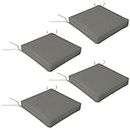 Outsunny Set of 4 Outdoor Seat Cushions with Ties, Water Repellent Seat Pads for Garden Patio Kitchen Office Chairs, Charcoal Grey