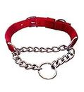 RvPaws Dog Choke Pet Nylon Half Chain Collar Half Choker Metal Dogs Collars Chains for Large Dogs (Red, 1.25 Inch)