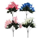 Vibrante 45 cm Stargazer lirios 10 cabezas flor spray elegante decoración del hogar/boda