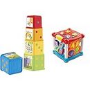 Fisher-Price Stack and Explore Blocks, Set of 5, Multi & VTech Baby 150503 Turn & Learn Cube, Multi
