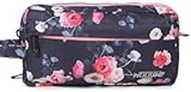 Wooum High Capacity Pen Case Durable Pencil Bag Stationery Pouch Zipper, Portable Journaling Supplies with Easy Grip Handle & Loop, Asthetic Supply for Adults,(Flower)