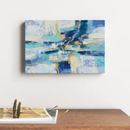 Mercury Row® Wave Breaker by Silvia Vassileva - Wrapped Canvas Painting Print Canvas, Wood in Blue/Green/White | 8 H x 12 W x 1.25 D in | Wayfair