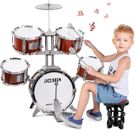 "Kids Drum Set Stool Musical Instruments Drum Kit Toys 3-6 Year Old Boys Girls"