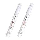 White Paint Pens marking pens Permanent Markers - 2 Pack Oil Based Waterproof Markers for Tire, Rubber,Wood, Rocks, Metal, Canvas,Plastic, Dark Surface,Craft Art Supplies,Medium Point