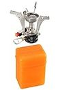 NEAR STOP Windproof Portable Backpacking Stove with Fuel Canister Adapter, Piezo Ignition,Carrying Case,Strong Firepower Lightweight Outdoor Camping Stove Propane Butane for Outdoor (Stainless Steel)
