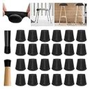 Meldel Silicone Chair Leg Floor Protectors Extra Small 24PCS - Furniture Felt Silicone Integrated Chair Foot Covers/Dark-Black/Rubber - Protect Floors from Scratches,Reduce Noise