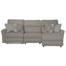 Brown Reclining Sectional - Red Barrel Studio® Mcpherson 3 - Piece Power Reclining Sectional w/ 1 Lay-Back Chaise & 1 Lay-Flat Recliner Polyester | Wayfair