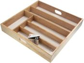 Vassoio posate in legno 6 scomparti accessori cucina per coltelli a cucchiaio utensili