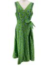 Kate Spade Women's Green Tea Garden Toss Poplin Midi Dress Size 10