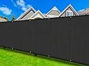 COARBOR 4' x 50' Black Fence Privacy Screen Windscreen with Bindings & Grommets, Heavy Duty for Commercial, Residential, Backyard, Patio and Porch, 90% Blockage