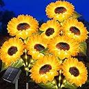 Homeleo Upgraded 9-Flower Solar Sunflower Lights for Yard Decor, Waterproof Outdoor Garden Decorative Artificial Flowers Stake Ornaments for Lawn Patio Porch Flowerbed Pathway Cemetery Decorations
