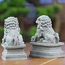 BNF 1 Pair Chinese Style Lions Statues Garden Sculptures for Outdoor Pathway