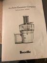 Breville BJE200 Juice Fountain Instruction Pamphlet