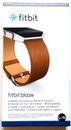REAL Fitbit Blaze replacement Leather Wrist Band & Frame Large camel Brown OEM