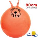 80CM LARGE EXERCISE RETRO JUMP SPACE HOPPER TOY KIDS ADULT PARTY GAME FREE PUMP