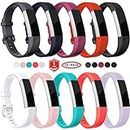 FunBand Strap Compatible with Fitbit Alta HR and Fitbit Alta Band, Soft Silicone Band Adjustable Replacement Strap Sport Accessory Compatible with Fitbit Alta HR and Fitbit Alta Smart Watch (10-Pack)