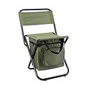 SSWERWEQ Silla de Camping Plegable Portable Outdoor Folding Ice Bag Chair with Storage Bag and Back Insulation Function 3 in 1 Recreational Camping Fishing Chair