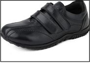 DIVCHI Jungen Mädchen Schulschuhe schwarz Leder leicht zu berühren befestigen Schuhe für Kinder