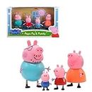 KITTER Pig Family Playset: 4-Piece Pretend Play Toy Set with Pepp'a, George, Mommy Pig, and Daddy Pig - Fun Gift for Kids, Movable Hands, Legs (Assorted Colours)